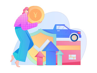 Buy insurance for car flat character vector concept operation illustration  © Lyn Lee
