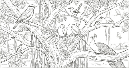 Obraz premium birdslineart.eps
