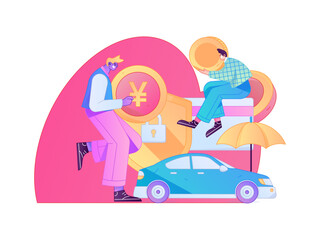 Buy insurance for car flat character vector concept operation illustration  © Lyn Lee