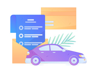 Buy insurance for car flat character vector concept operation illustration  © Lyn Lee