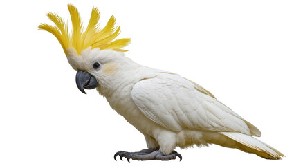 White cockatoo with yellow crest feathers © Fried
