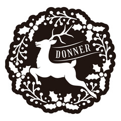 Elegant christmas reindeer design with banner © Vexels