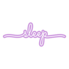 Obraz premium The word sleep in purple
