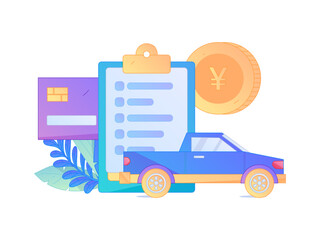 Buy insurance for car flat character vector concept operation illustration  © Lyn Lee