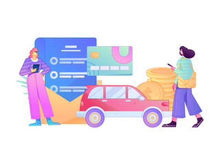 Buy insurance for car flat character vector concept operation illustration  © Lyn Lee