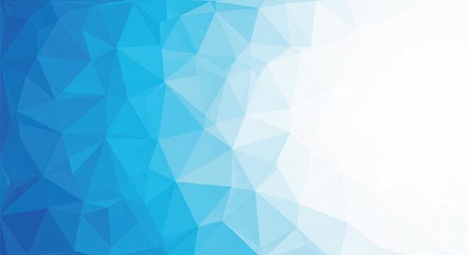 Geometric triangle pattern background with blue gradient effect featuring low poly style design elements for modern digital wallpapers or creative visual presentations.