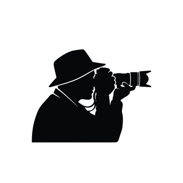 Silhouette of a photographer taking picture.