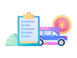Buy insurance for car flat character vector concept operation illustration  © Lyn Lee