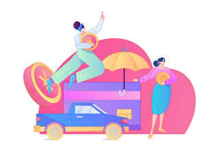 Buy insurance for car flat character vector concept operation illustration  © Lyn Lee