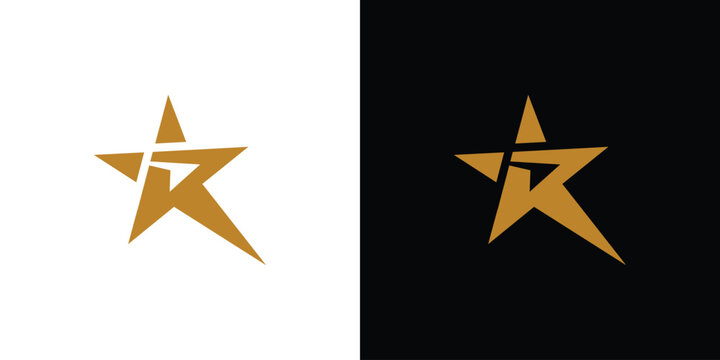 Unique and elegant R star logo design