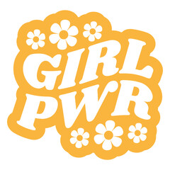 Fototapeta premium Bold girl power graphic design with flowers