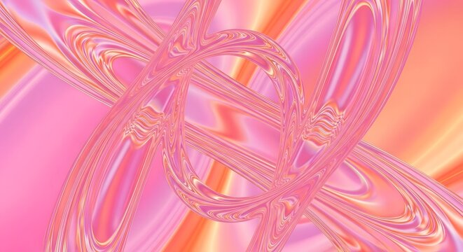 Abstract swirling liquid glass pattern in vibrant pink, orange, and yellow hues creating a dynamic and fluid visual.