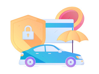 Buy insurance for car flat character vector concept operation illustration  © Lyn Lee