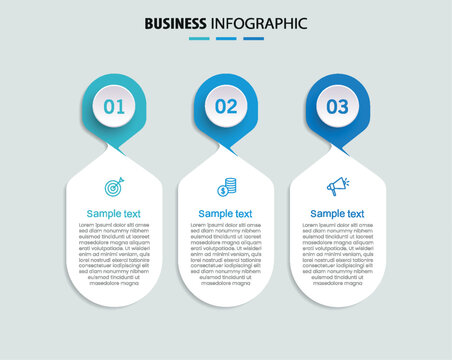 Business infographic design template with 3 options, steps or processes. Can be used for workflow layout, diagram, annual report, web design