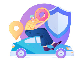 Buy insurance for car flat character vector concept operation illustration  © Lyn Lee