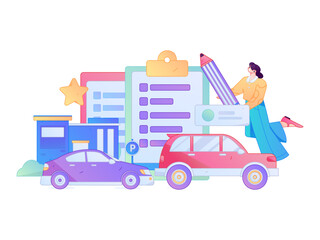 Buy insurance for car flat character vector concept operation illustration  © Lyn Lee