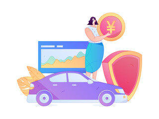 Buy insurance for car flat character vector concept operation illustration  © Lyn Lee