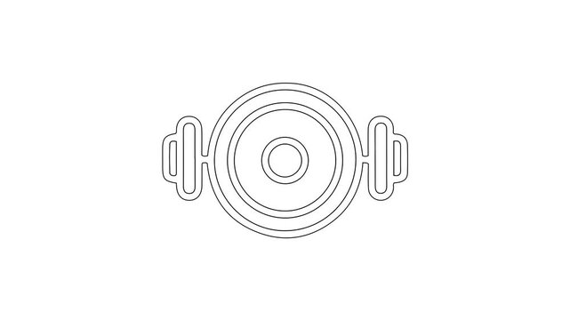 Abstract illustration of a speaker on a white background, minimal design, audio concept