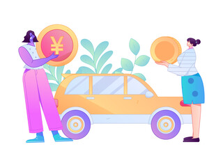 Buy insurance for car flat character vector concept operation illustration  © Lyn Lee