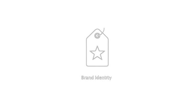 Clean Line Art Tag with Star Symbol Representing Brand Identity and Recognition