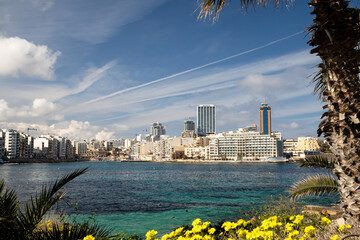 St. Julian's Malta skyline with Mediterranean Sea © Federica
