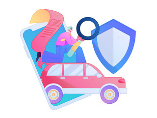 Buy insurance for car flat character vector concept operation illustration  © Lyn Lee
