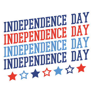 Patriotic independence day typography design