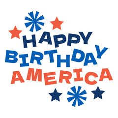 Naklejka premium Happy birthday america quote