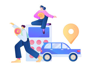 Buy insurance for car flat character vector concept operation illustration  © Lyn Lee