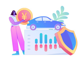 Buy insurance for car flat character vector concept operation illustration  © Lyn Lee