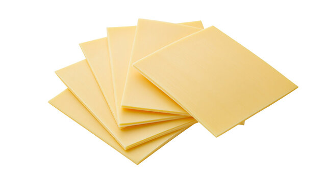 Stack of yellow cheese slices