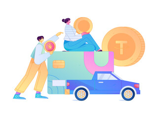 Buy insurance for car flat character vector concept operation illustration  © Lyn Lee