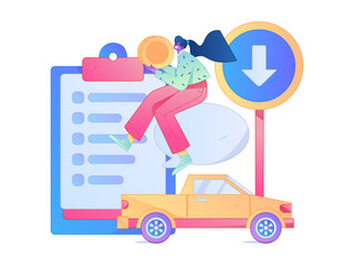 Buy insurance for car flat character vector concept operation illustration  © Lyn Lee