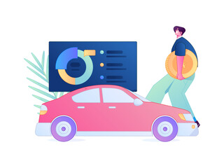 Buy insurance for car flat character vector concept operation illustration  © Lyn Lee