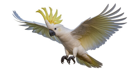 Sulphur-crested cockatoo bird with open wings flying © Vetle