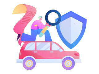 Buy insurance for car flat character vector concept operation illustration  © Lyn Lee