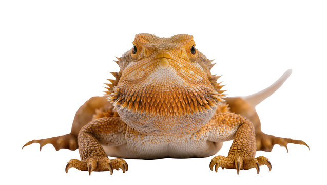 Bearded dragon reptile with spiky beard and scales