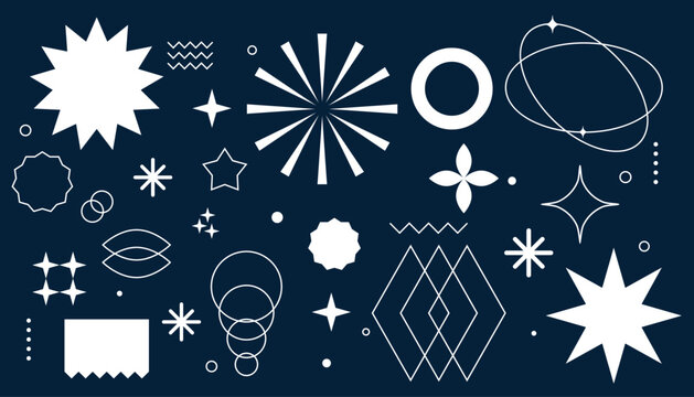 Simple geometric flower silhouette design element grid vector