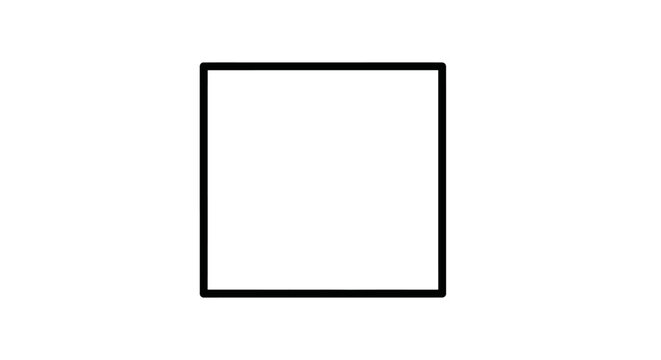 Thick black single line square geometric icon.