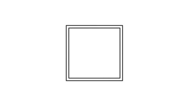 Thin double line square frame minimalist icon.