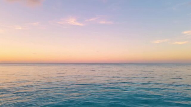 Ocean horizon with sky gradient in soft pastel colors, minimal composition
