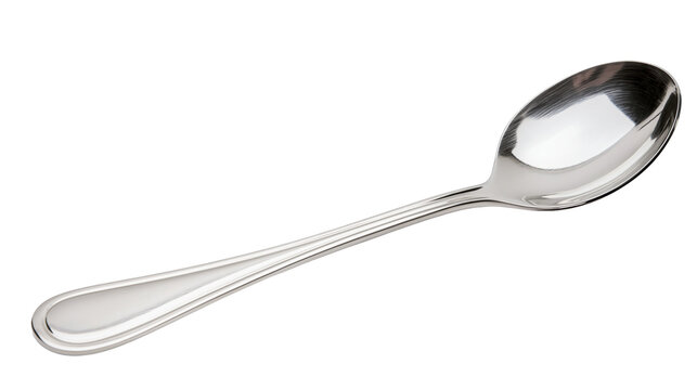 Polished stainless steel spoon with elegant handle design