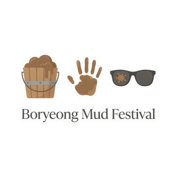 Bucket of Mud Handprint and Sunglasses at Boryeong Mud Festival