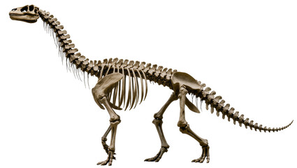Sauropod dinosaur skeleton long neck tail rib cage, legs © Vetle