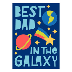 Best dad in the galaxy design © Vexels