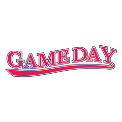 Naklejka premium Red game day logo