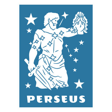 Mythical perseus silhouette design