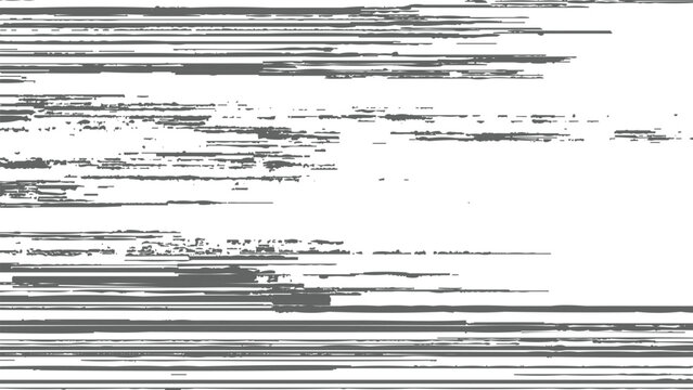 Glitchy distorted digital noise error lines on white background technology failure concept