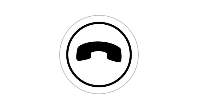 Animated phone call end button minimalist communication interface for mobile apps and ui hang up