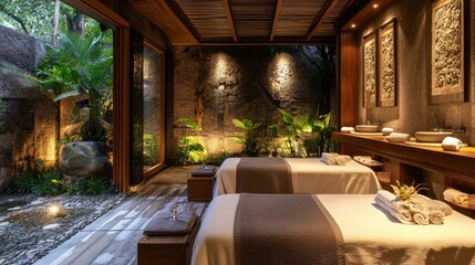 serene spa retreat luxurious couple's massage room